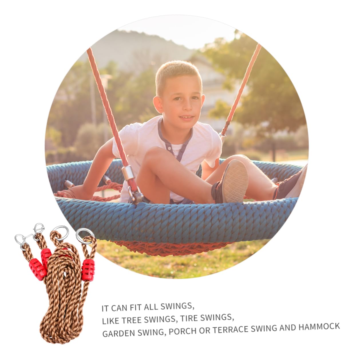 BESTonZON 6pezzi Cinghie Regolabili per Altalena da Esterno Nylon Accessori per Hammock con Cavi Resistenti e Durevoli caffè