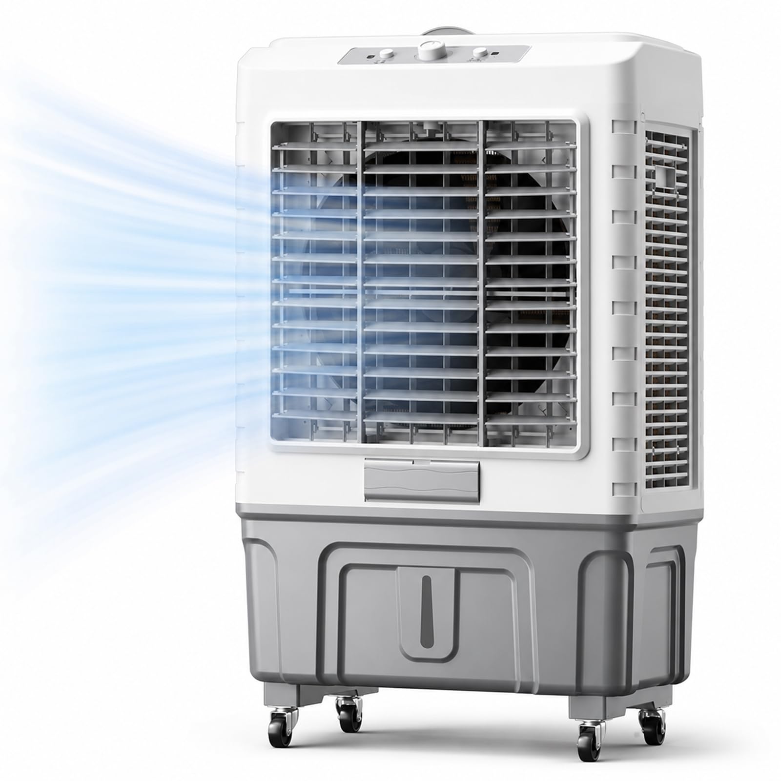 Jswhybd Standard 200W Evaporative Swamp Cooler 2 Versions Normal & Remote Control, 55L Water Air Cooler With Timer Auto Swing, Portable Cooling Fan For Home Commercial Use Cools 45–60㎡ 60 * 42 * 102Cm