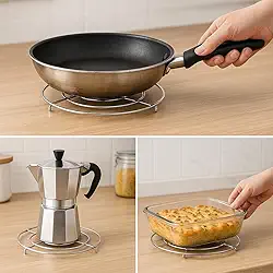 Kit 6 Descanso de Panela suporte para Panelas Redondo Metal 6 un Serve para Proteger as superficies