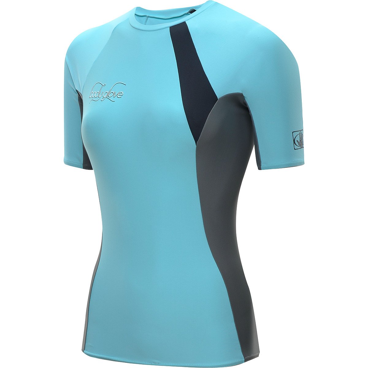 Women's Performance Short Arm Rashguard, Blue/Gray, Medium-image-25