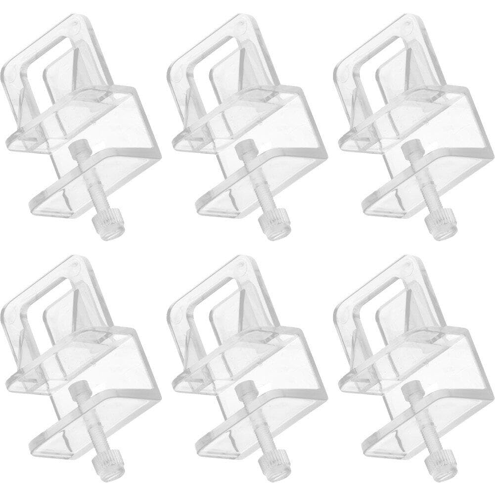 Wudaizhi As Shown 6 Pieces Fish Tank Net Holder Acrylic Anti-Jump Screen Net Clamp Fixed Clip Aquarium Cover Holder Clips Easy To Install Aquarium Screen Net Cover Kit Fish Tank Anti Jump Net Cover