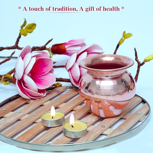 Miniatura 4 de Shubhkart Kalash de cobre 100% Pooja, olla Lota de 3.5 pulgadas (mediana)