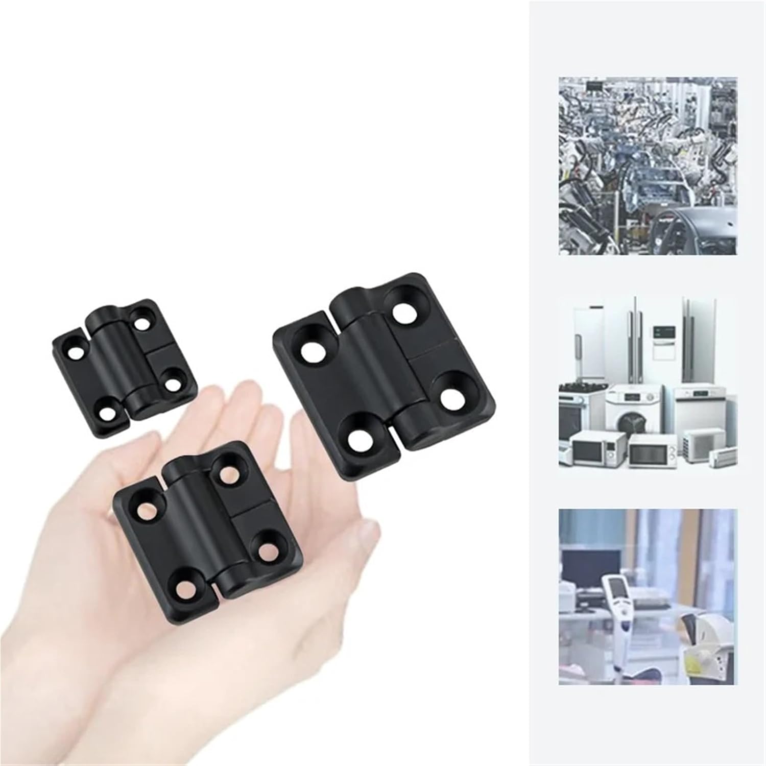 折りたたみヒンジ 黒 亜鉛合金 電気機器および配電ボックスキャビネットドア用 1個(50mmX50mm)