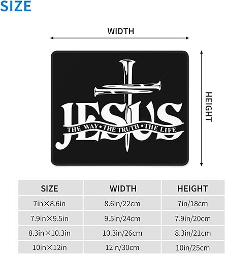 Miniatura 7 de Jesus The Way, Truth, Life - Alfombrilla de mouse impermeable para computadora portátil de escritorio, tamaño 8.6 x 7 pulgadas