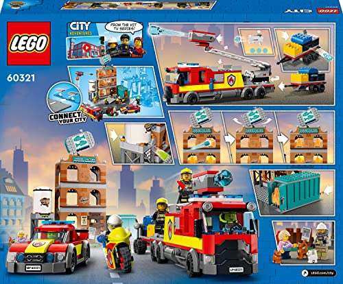 60321 City Fire La Brigade Pompieri Set di costruzioni con fiamme, Minifigures, Giocattolo Camion per Bambini da 7 anni - Lego - Immagine 2