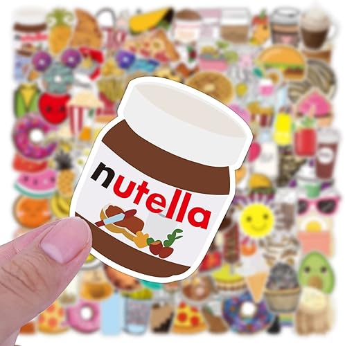 Miniatura 4 de Calcomanías de alimentos, 100 unidades, lindas calcomanías de alimentos de dibujos animados para niños, calcomanías impermeables para botellas de