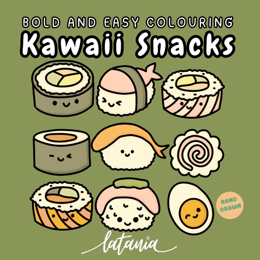Kawaii Snacks: A Bold and Easy Cute Food Colouring Book