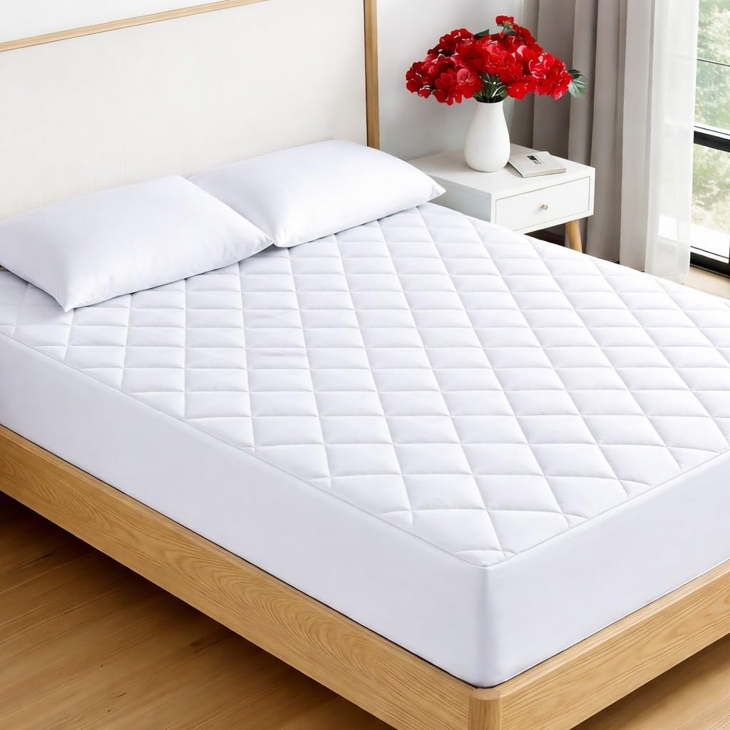 Elite Essentials Small Double Mattress Protector – Extra Deep 30cm Fitted Skirt, Breathable & Anti-Allergy Mattress Cover for Ultimate Comfort (122x190cm)