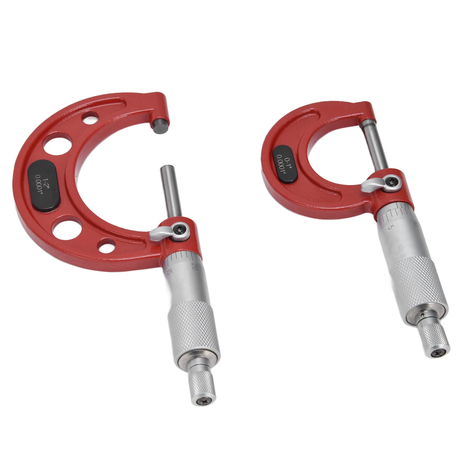 4-teiliges Außenmikrometer-Set, 0,0001 Zoll Genauigkeit, Maschinenwerkzeug zum Messen des Durchmessers 0,4 Zoll, lasergraviertes Edelstahl-Mikrometer