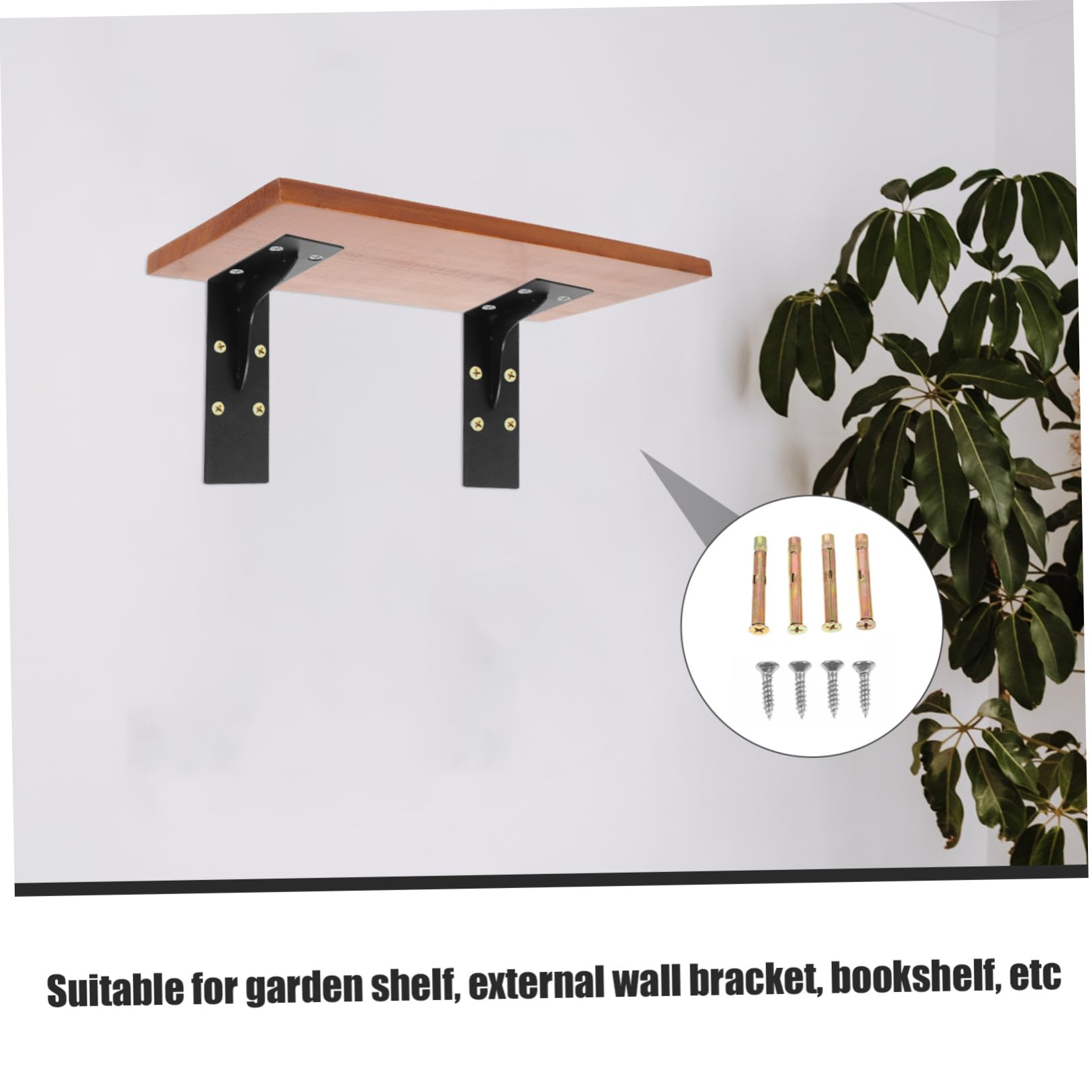 Artibetter Supporti per Mensole da Muro in Acciaio Laminato a Freddo, Neri, 2 Pezzi, Struttura Stabile e Multifunzionale per Negozio e Mensola da Giardino