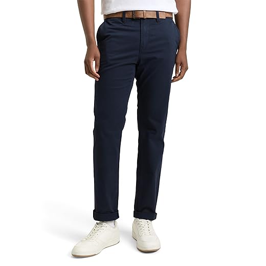 Tom Tailor Denim Herren Chino Hose Mit Gürtel