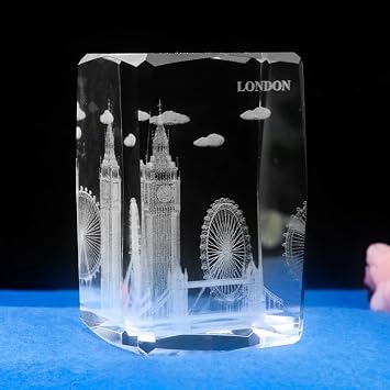 1pc 3d Crystal Engraving London Big Ben Building Paperweight Figurines Miniatures Craft Souvenirs Gifts Home Decor Accessories