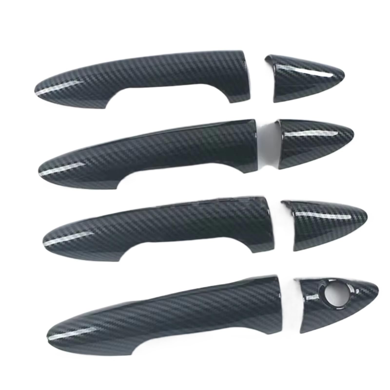Zcxfdthf Carbon Fibe Door Handle Covers Part Compatible With For Accent For Solaris For Verna I25 Car Door Handle Sticker Decoration Trim Protector Set(Carbon Fibe)