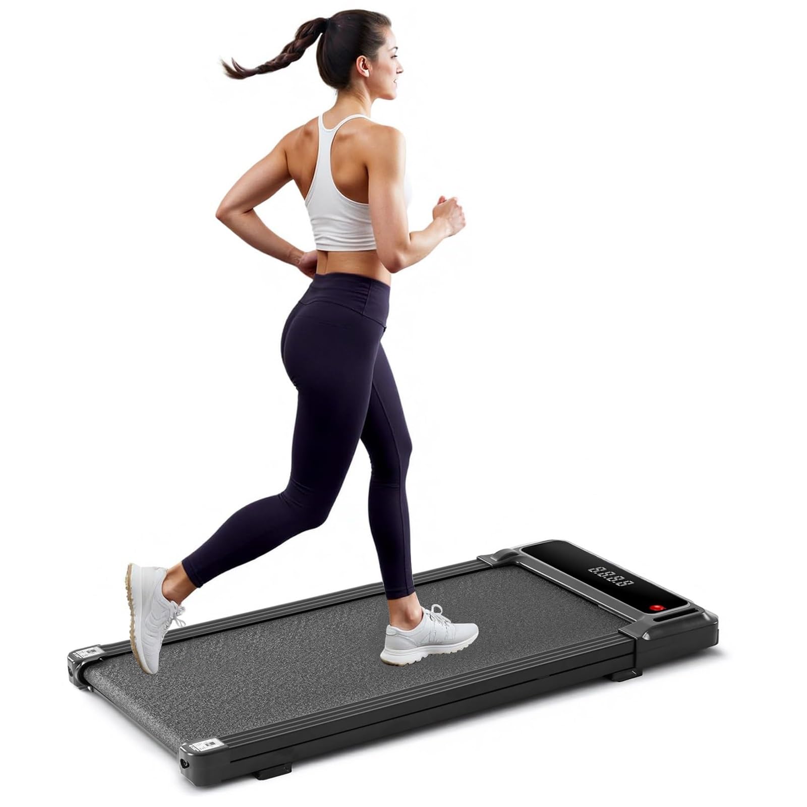 Aidoly Walking Pad Under Desk Treadmill, Portable Compact Electric Walking Treadmill, Quiet Fitness Machine with Remote Control & LED Display for Home Office