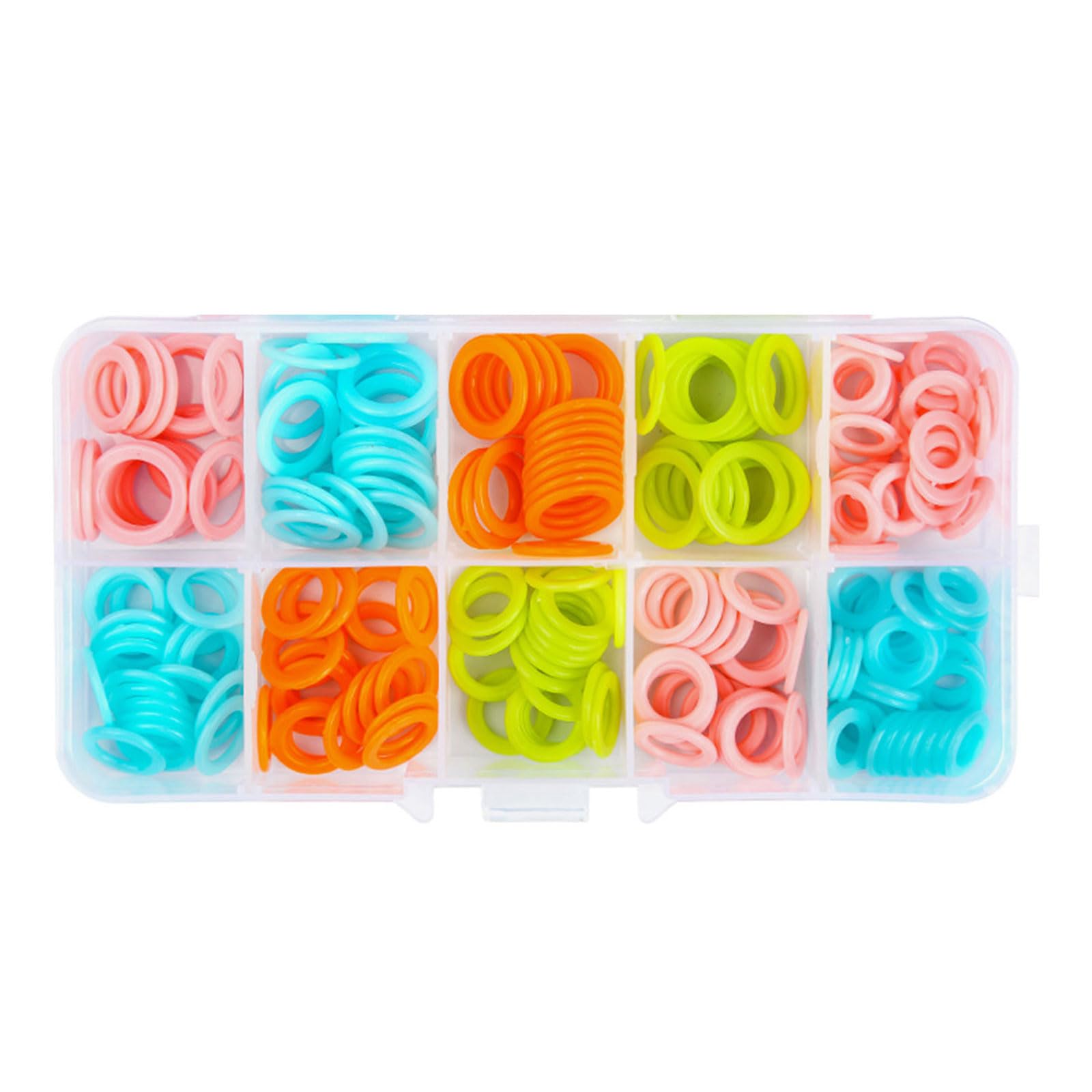 carotoe 5 Box Stitching Markers Crochet Rings Knitting Markers Crochet Knitting Accessories for Craft Project