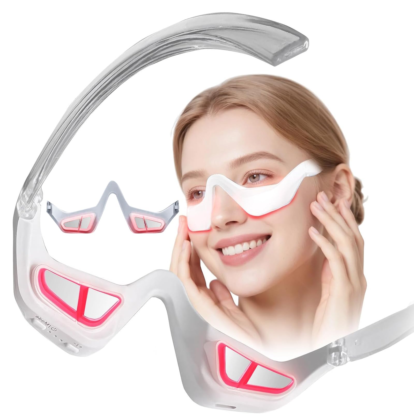 Red Light Therapy Eyelift Device with Microcurrent Under Eye Red Light Therapy Glasses Under Eyes Massager forTreatment Eye