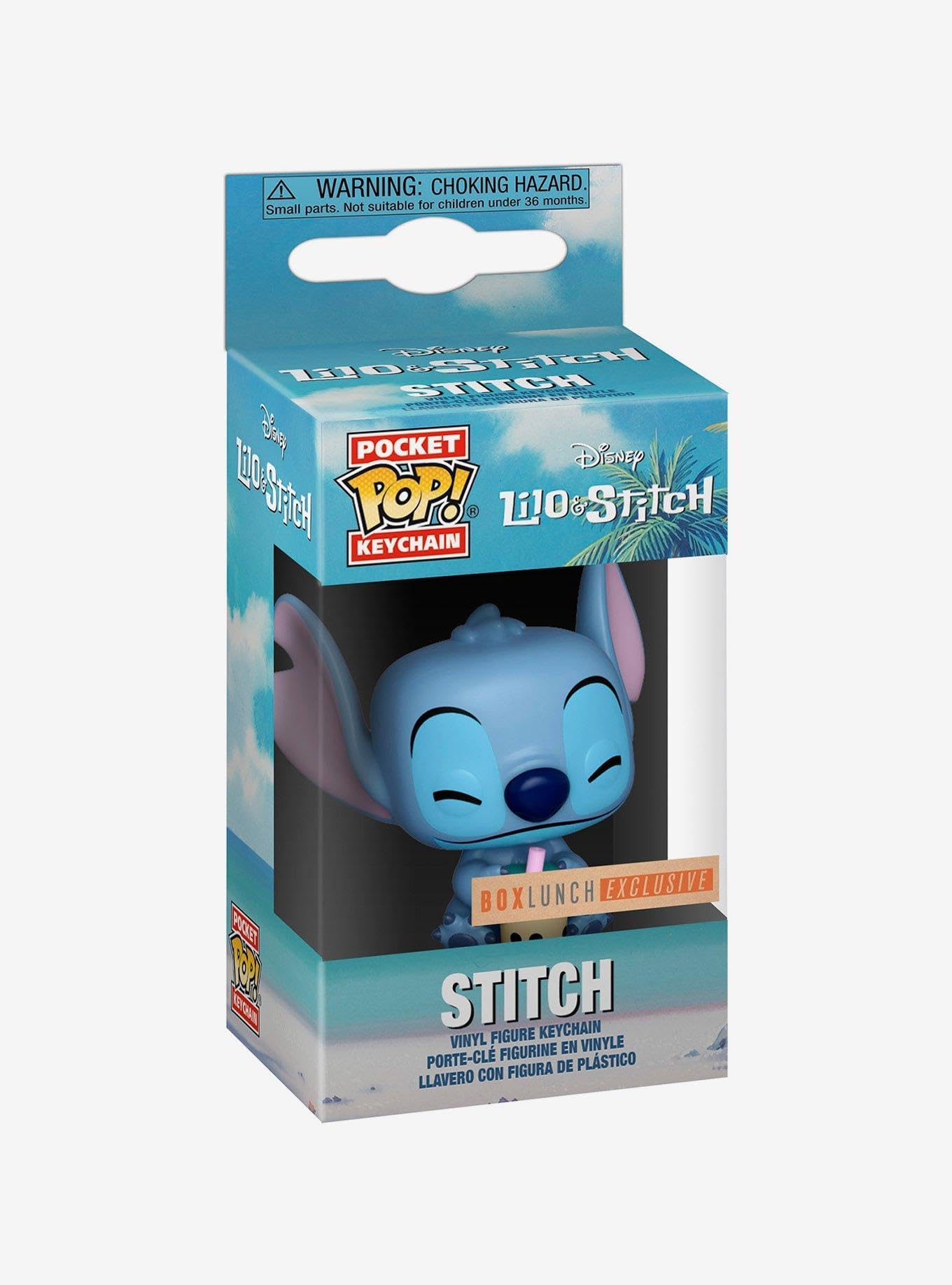BoxLunch Funko Pocket Pop! Disney Lilo & Stitch Stitch with Boba Vinyl Keychain Exclusive