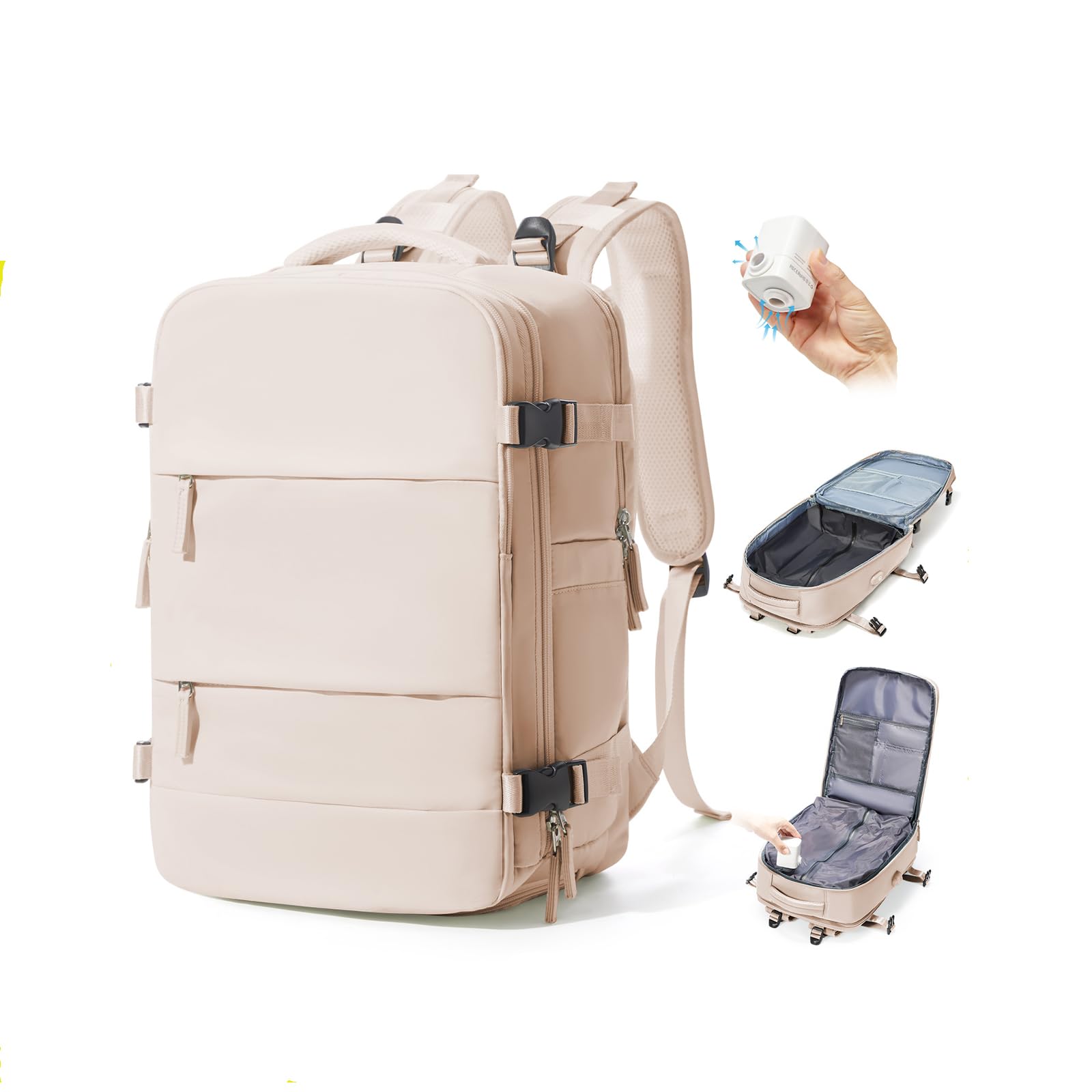 BJLFS Borse da Cabina per Ryanair 40x30x20 Bagaglio a mano Sottovuoto 40x20x25 Zaino da Viaggio con Sottovuoto impermeabile Donna Zaino Easyjet 45x36x20 Zaini Wizzair con porta scarpe