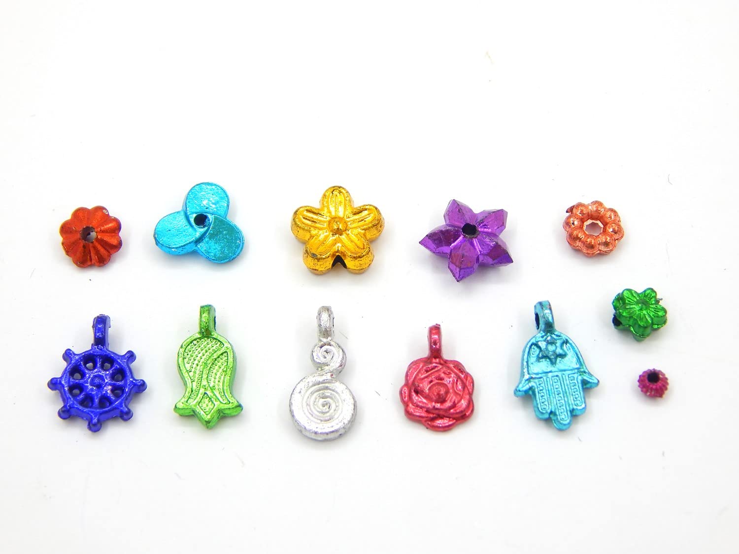 1000 Pieces Shiny Plastic Beads Mixed Colour Spacers and Pendant Set Assorted Sizes 3 - 13 mm, Colourful, Klein - Image 3
