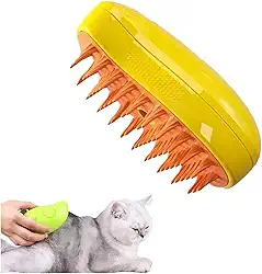 Escova a Vapor 3 em 1 para Gatos Recarregável USB Massageadora Elétrica Pet Remoção de Pelos Cerdas Macias Antiestresse Portátil Higiene Felina para Gatos de Pelo Curto e Longo com Essência (Verde)