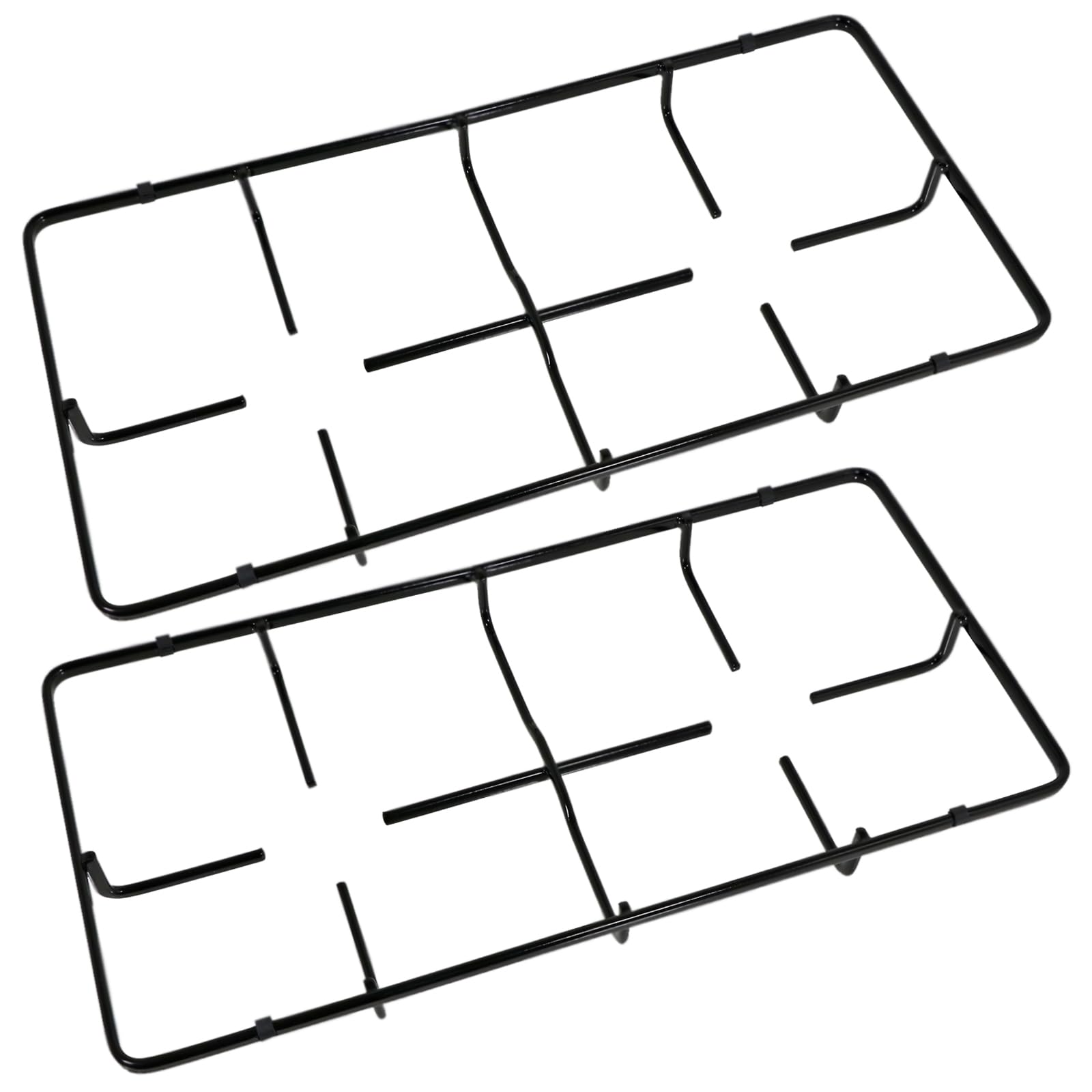 SPARES2GO Pfannenstütze, Brennerrostständer, Schwarz, Edelstahl, Erdgas, Kochzubehör, 2 x 475 mm x 233 mm, Ofen