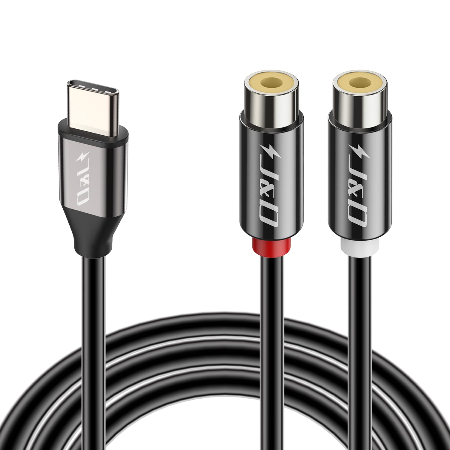 USB C to RCA Stereo Cable, Type C to RCA Y Splitter Extension Cord Compatible for iPhone 16 Pro Max/16 Pro/16 Plus/16/15/15 Pro Max/15 Pro/15 Plus, Galaxy S24/S23/S22