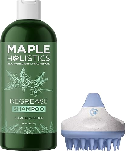 Champú extra aclarante y limpiador de cuero cabelludo, champú limpiador sin sulfatos para el cuidado del cabello graso con cepillo de champú para el