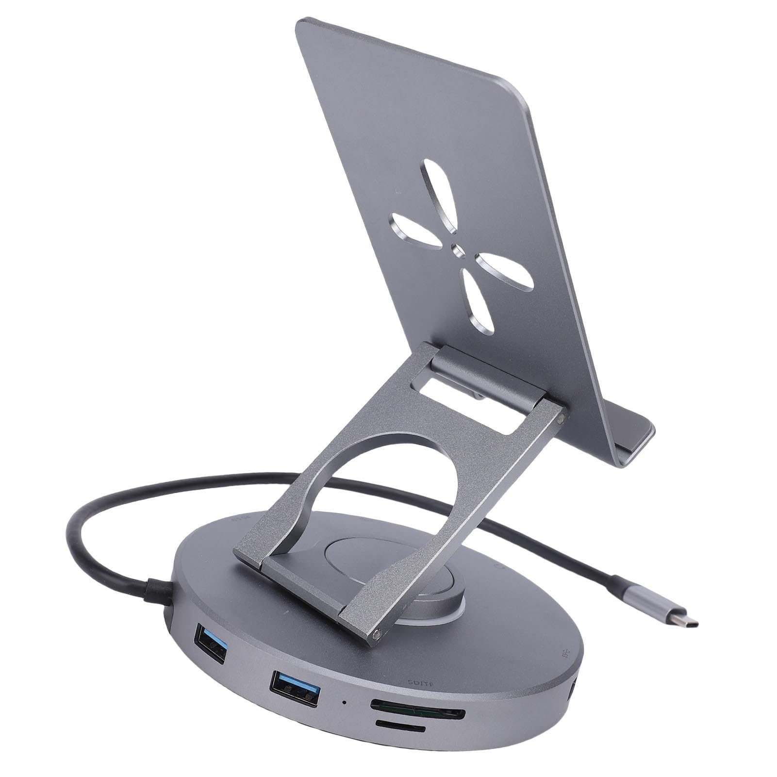 Sxhlseller Stacja Dokująca do Tabletu USB C, Obrotowa Podstawka do Tabletu z Koncentratorem USB C, Multimedia 4K 60 Hz HD, ładowanie PD o Mocy 100 W, Steam Deck ROG Ally Switch 2