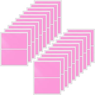 YIKIADA Adhesivo rectangular rosa de 7,6 x 5 cm con código de color para escribir en etiquetas para oficina, escuela, hogar, 40 unidades por paquete