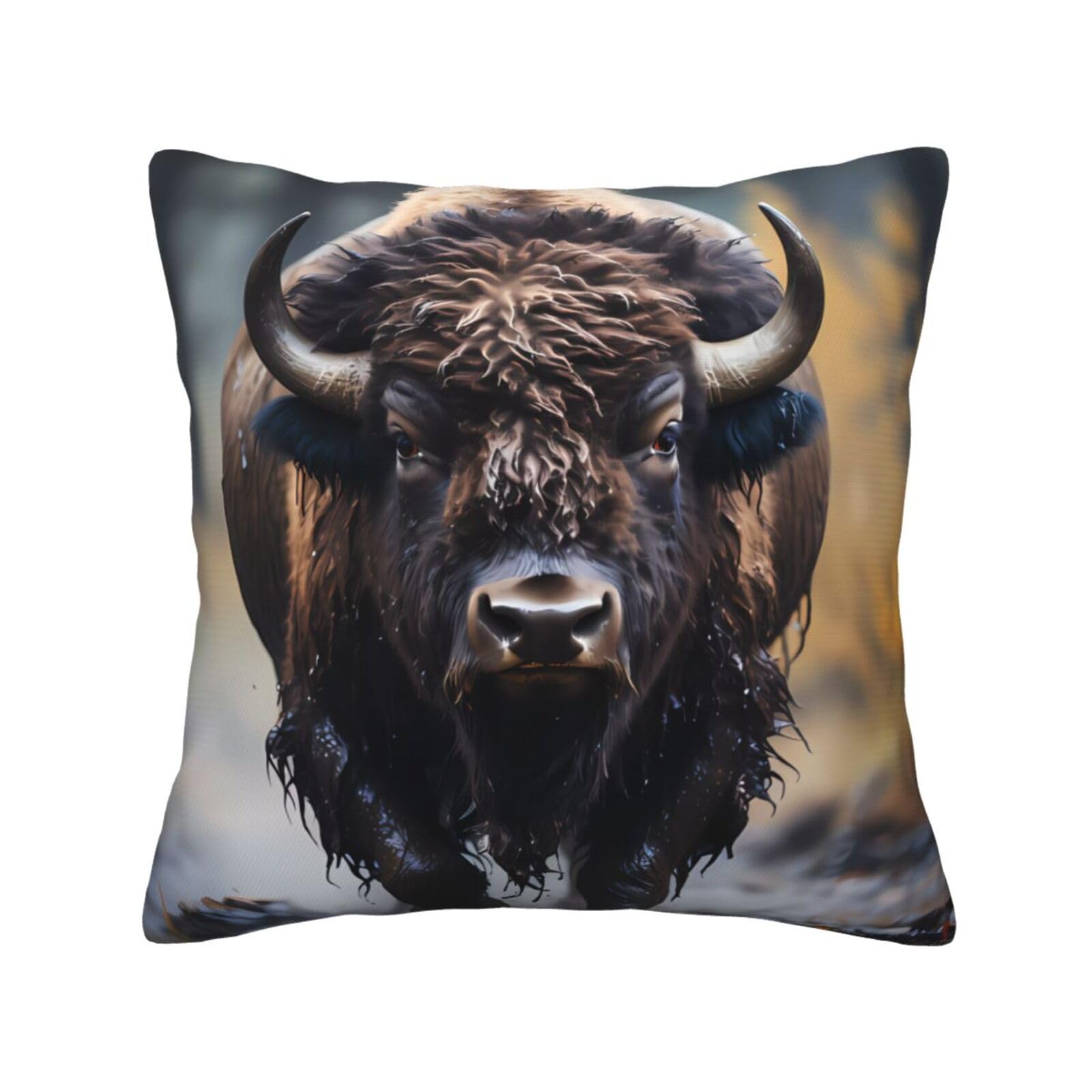 SXZVVBN North American bisonDecorative Square Sofa Cushion Covers