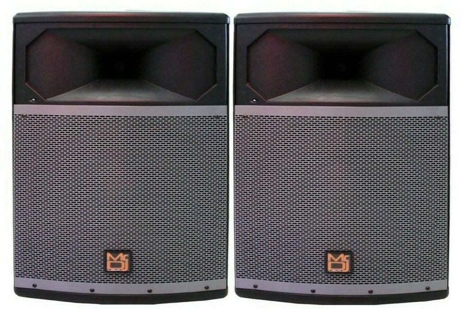 2 MR DJ PRO115S 4000 Watt 15' Woofer Passive Live PA DJ Speaker Monitor (Pair)