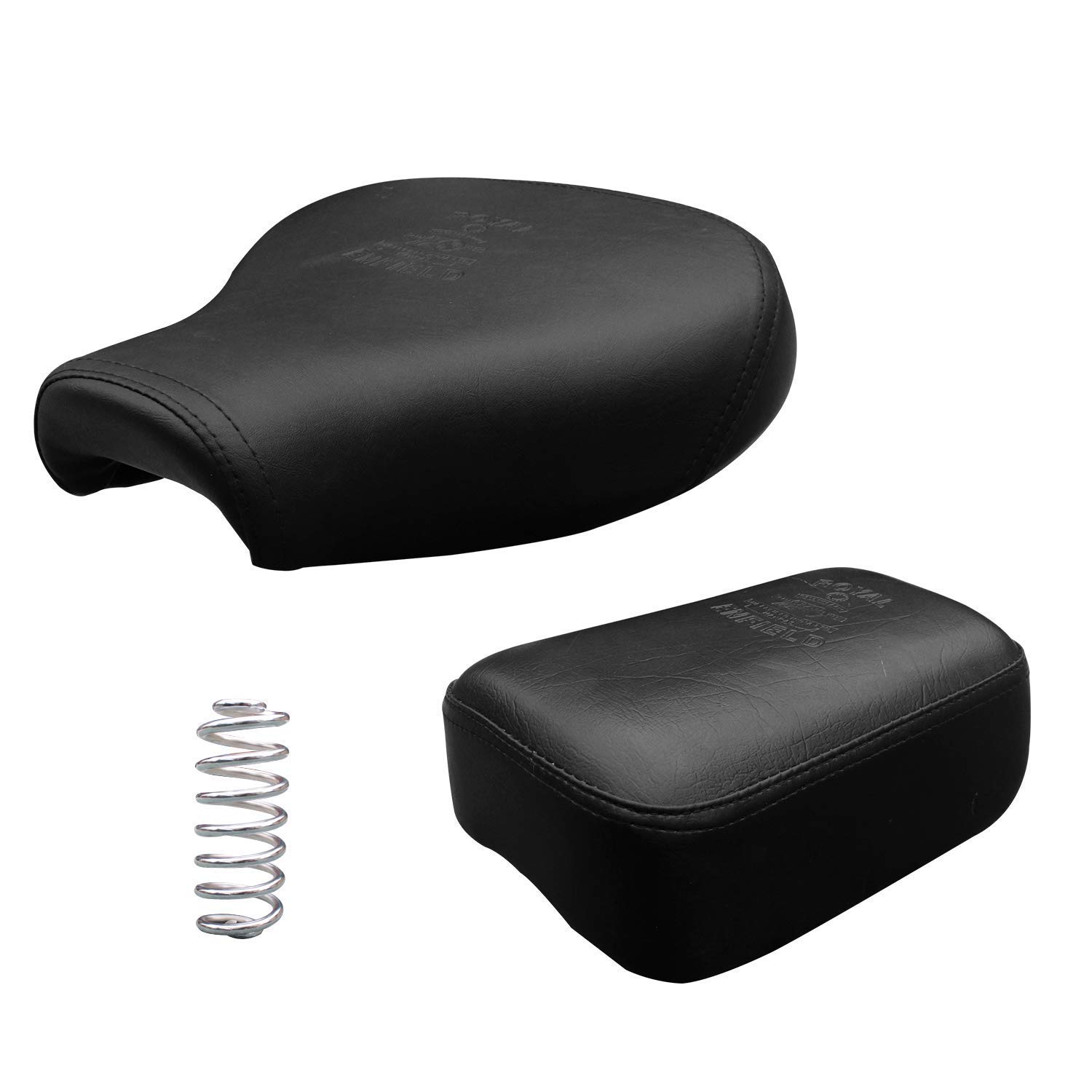 Pivalo PVRESB2 Front & Rear Split Seat with Spring PU Leather Anti Skid Cushion Rider & Pillion Padded Seating Leather Seat Cover Compatible with Bullet Classic 350cc & 500cc (Black)-image-28