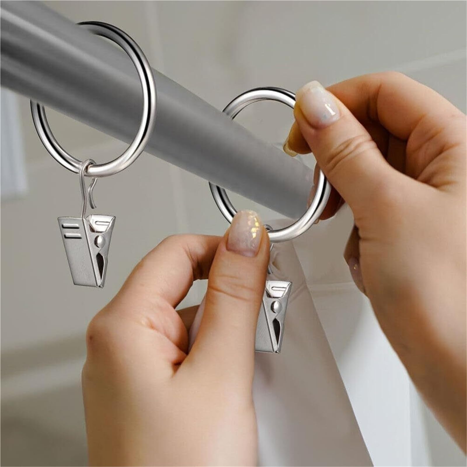 Duschvorhangringe Metall-Vorhangringe, Clip, Gardinenaufhänger, Haken for Aufhängen von Hüten, Fotos, Zuhause, Schlafzimmer, Badezimmer, dekorativ(Red Bronze-25mm,30pcs)