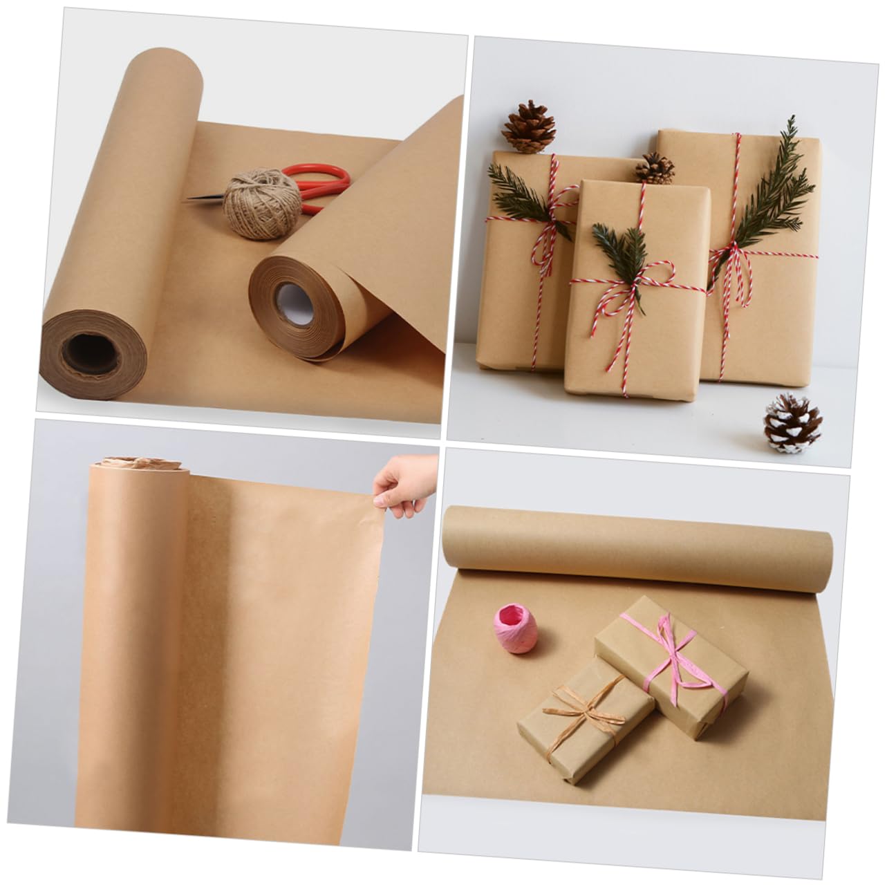 EXCEART 1 Rolle Geschenkpapier Verpackungspapier Selber Machen Braune Kraftpapierrolle Postalisches Packpapier Versandpapier Postverpackungspapier Büttenpapier Reiner Holzstoff Wasserdicht