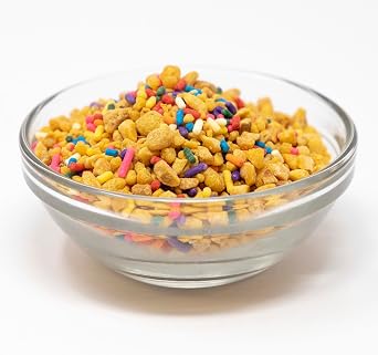 Peanut Brittle Crunch Coat Ice Cream Topping, 1 lb Resealable Bag Rainbow Sprinkle Crunchy Cone Dip, Dessert Topping for Sundaes, Soft Serve, Milkshakes, Waffle Cones, Caramel Apples & Baking