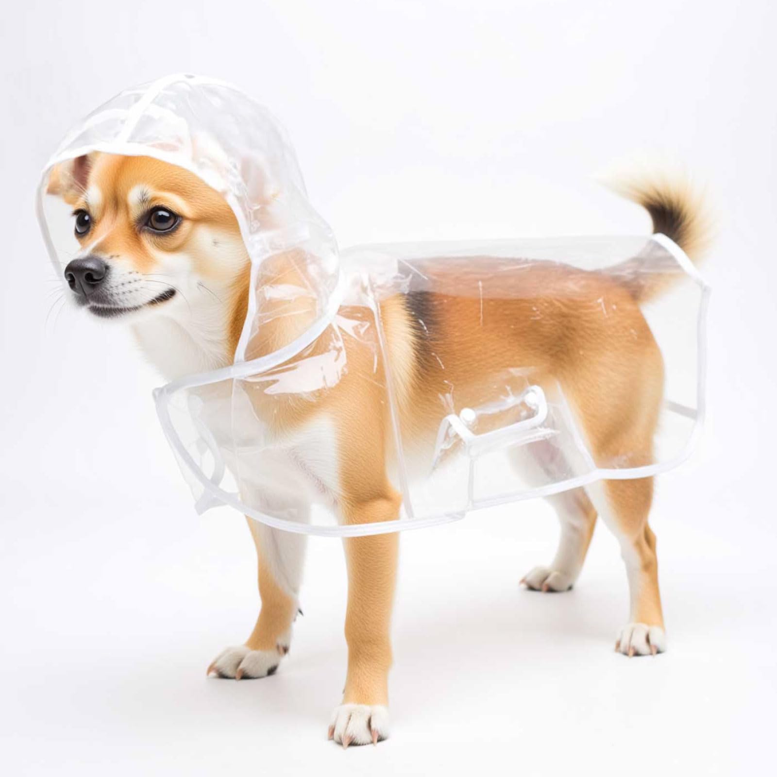 Amazon | RONGUI 犬 レインコート 透明 カッパ ポンチョ 【表情が