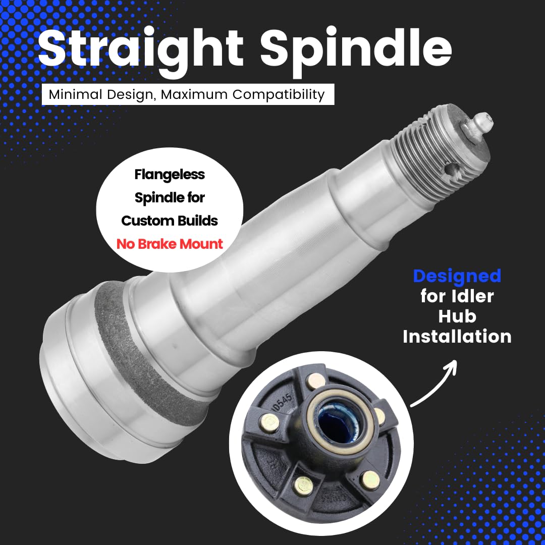 3,500 lbs Straight Trailer Axle Spindle #84 Spindle - 2 in Bore - E-Z Lube - Compatible with Bearings Kit L44649/10 & L68149/11-2-Pack