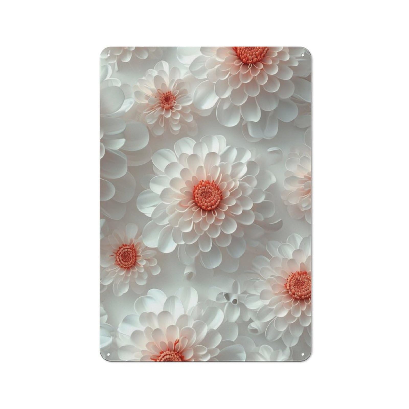 Junmoney Chrysanthemum Floral Retro Metal Wall Sign 30X20cm With For Bar Or Restaurant, A Housewarming Gift For Hospitality Decor Collectors