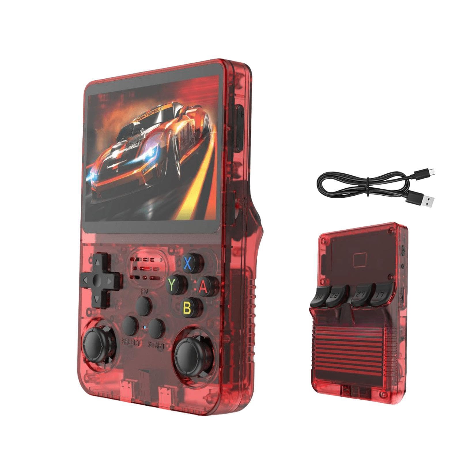 Supercap - White Retro Handheld Game Console | 3.5inch IPS Screen | R36S Portable Pocket Arcade 10+ Mainstream Emulator 64G TF Card | 15000+ R40S Pro (64G red)