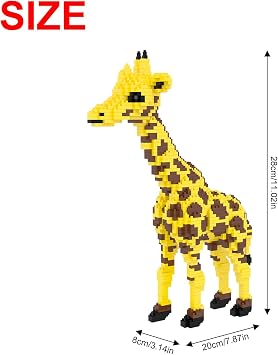 Larcele Micro Building Blocks Set, DIY Mini 3D Building Toy Bricks,1138 Pieces KLJM-08 (Giraffe)