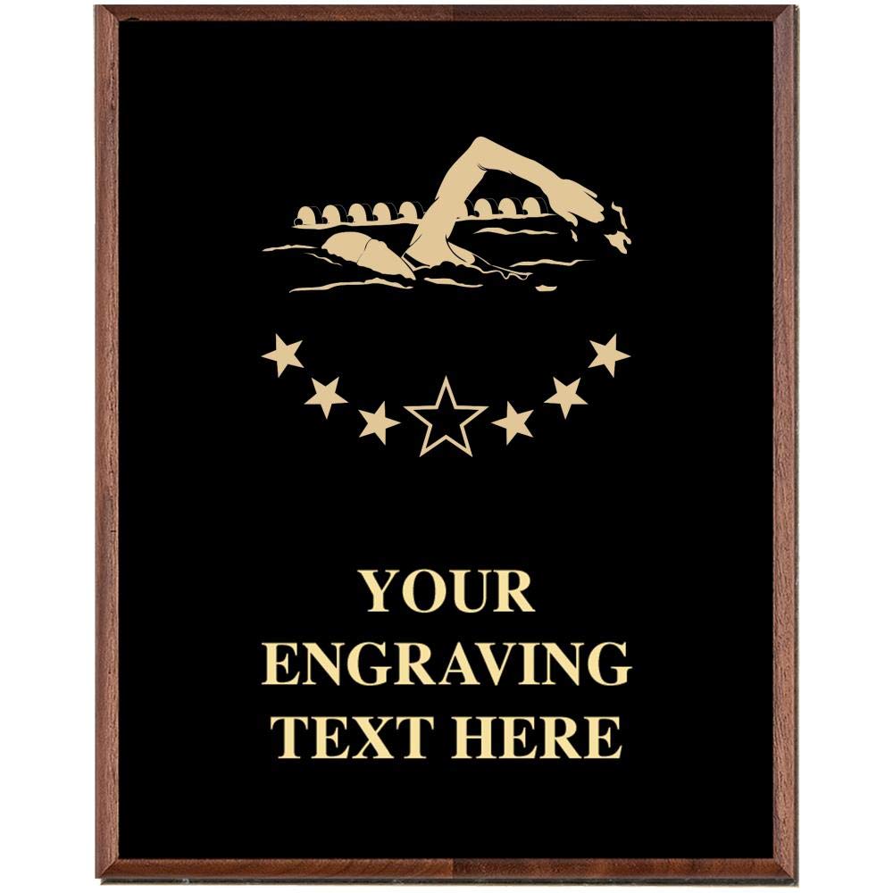 Crown Awards Swimming Plaques, Custom Engraved Female Swimming Trophy Plaque Award, Great Customizable Swim Team Gift Prime