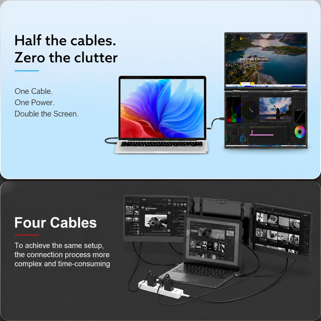 Amazon.co.jp: GWSGUT 18.5インチデュアルポータブルモニター