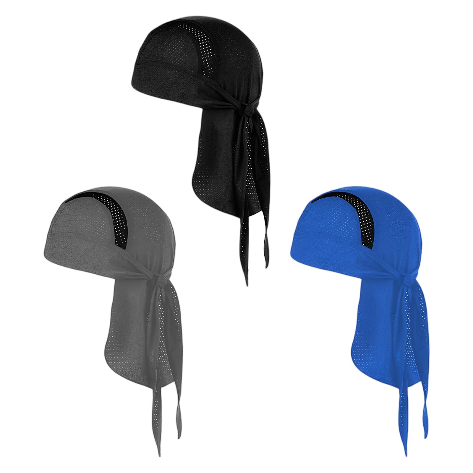 3 Bandanas Transpirables para Ciclismo - Pañuelo Técnico Biker bajo Casco | Absorbe Sudor UV 50+ | Bandana Cabeza Ciclismo Verano para Hombre | Bandana Under Helmet Multideporte