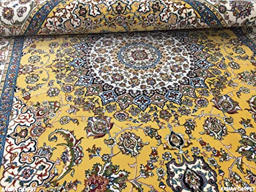 Image of High Density Export Quality Classical Pure Silk Carpet for Your Hall & Living Room 5 X 7 Feet (90x150 cm) Ivory Multi