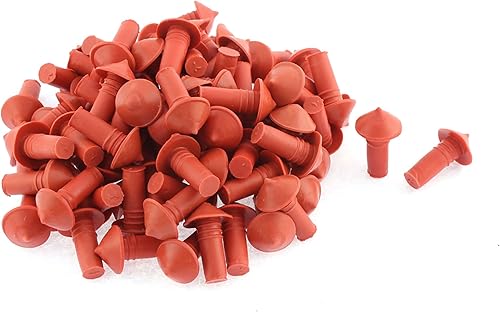 uxcell A15072700ux0010 100 Pcs Mushroom Style Tire Repair Insert 0.276 in Socket Naranja Rojo Negro, Paquete