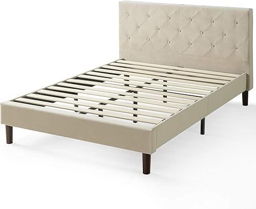 Miniatura 12 de ZINUS Shalini - Base de cama tapizada con plataforma, base de colchón, soporte de listones de madera, no necesita somier, fácil montaje, color