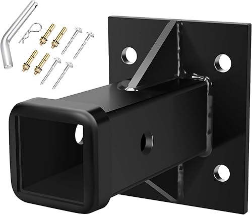 DACK Soporte de pared de enganche, adaptador de tubo receptor atornillado, tubo de placa receptora de enganche de apertura de 2 pulgadas, receptor