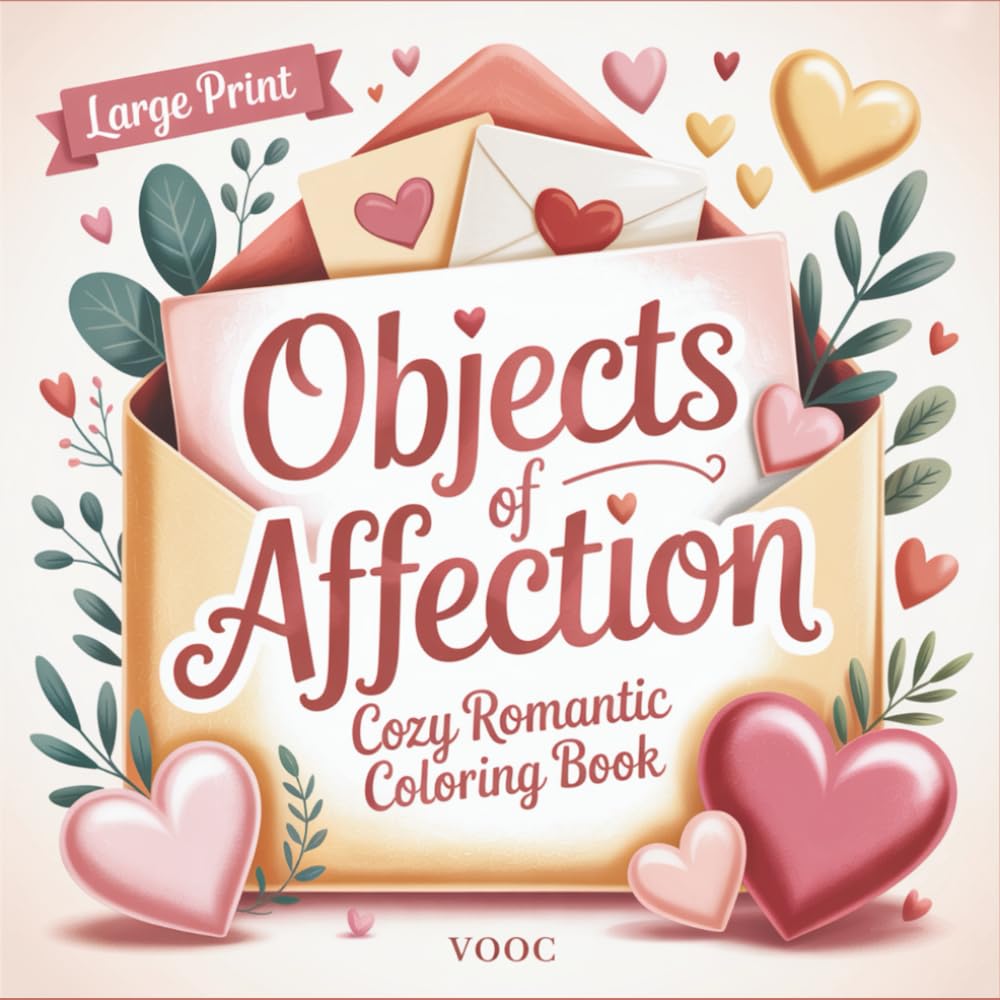 Objects of Affection: Cozy Romantic Coloring Book for Adults with Bold and Easy Love-Themed Designs Featuring Romantic, Keepsakes and Lifestyle Items ... (Breathe Easy Coloring for Stress Relief)