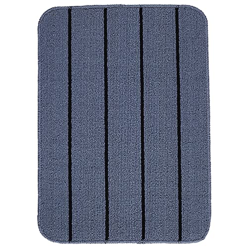Image of Saral Home 2pc Door Mat Anti-Skid Washable Loop Stripe (Turq. 45X60 cm)
