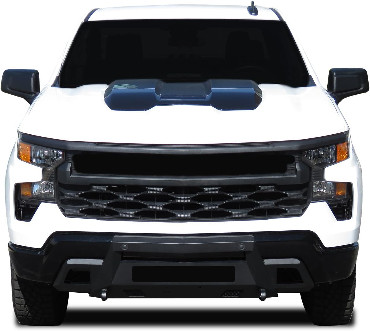 Black Horse Armour III Light Duty Front Bumper Black (Excl. 2022 1500 LTD, ZR2,Diesel, 4-Cylinder Turbo Gas and models with super cruise system) Compatible with 2022-2026 Chevrolet Silverado 1500